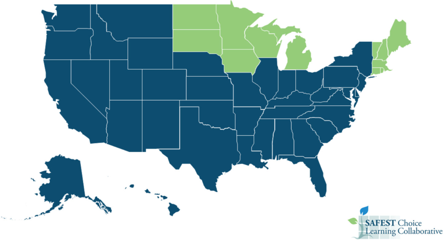 Map of priority areas for SAFEST Choice Learning Collaborative